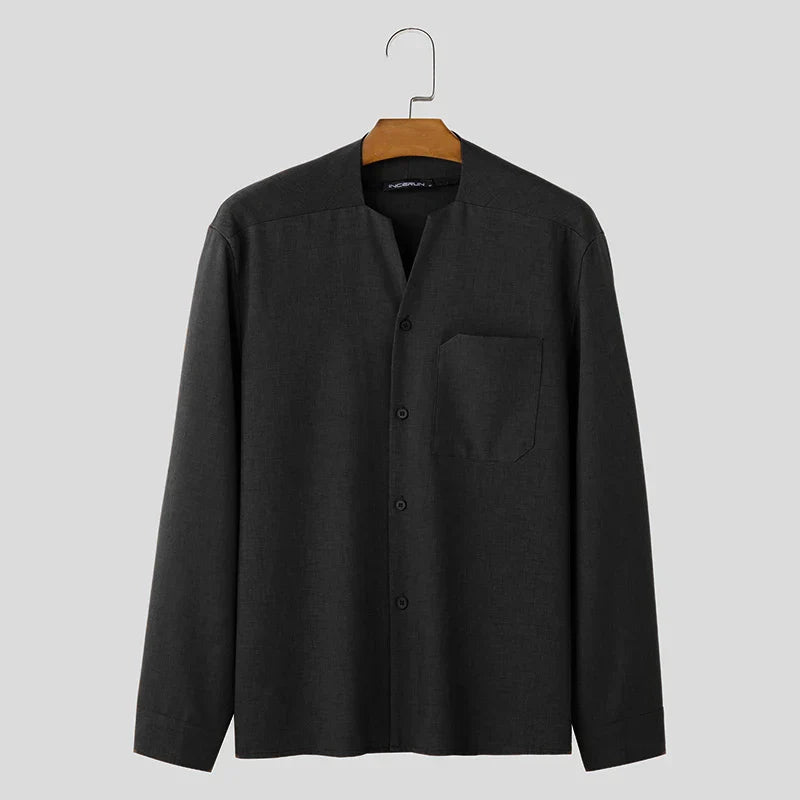 Button-Down-Hemd – locker sitzendes Langarm-Freizeithemd für Herren-Chaps Herrenmode