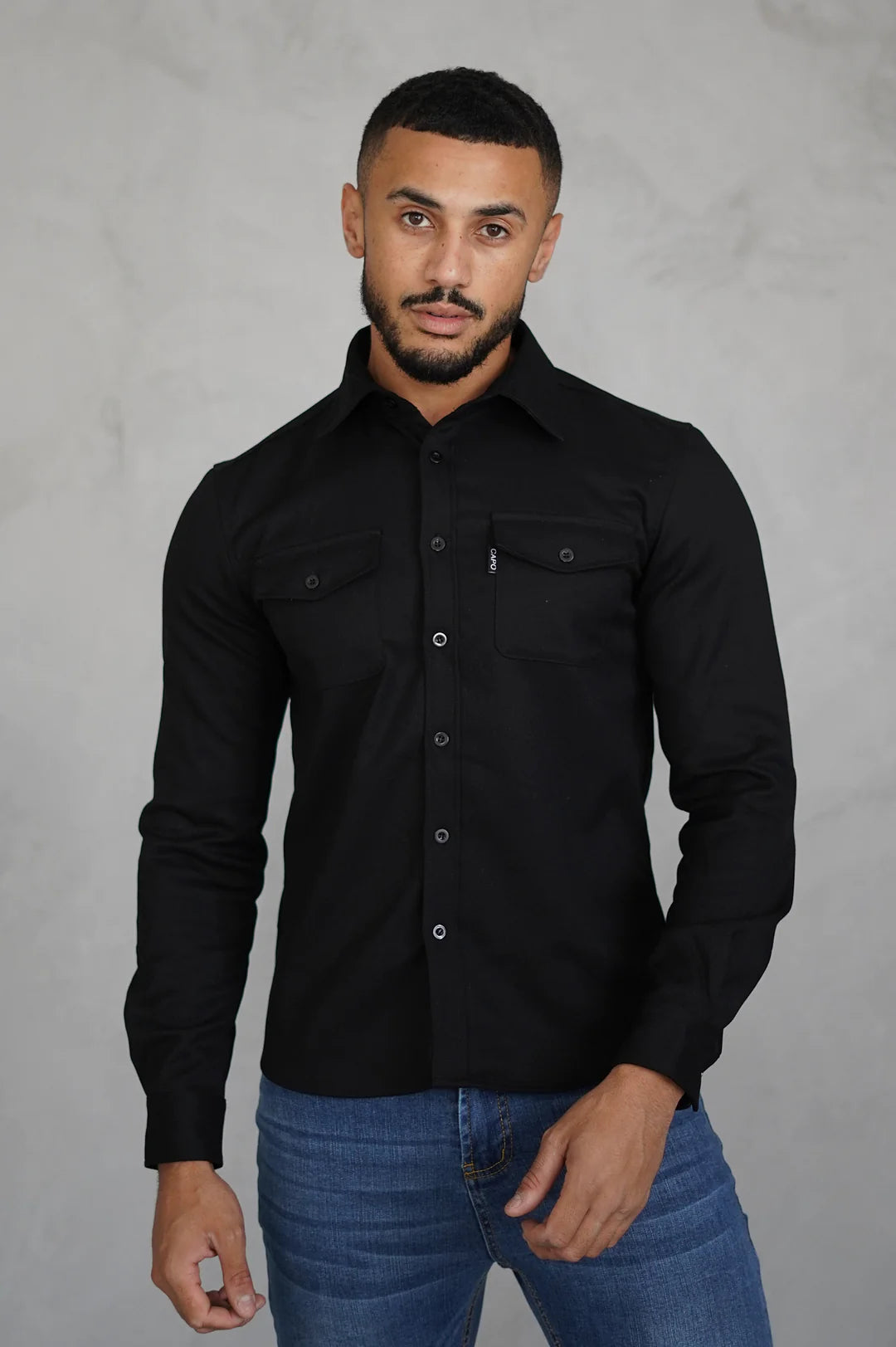 Button-Up Hemd - Brusttaschen - Langarm - Überhemd - Herrenhemd-Chaps Herrenmode