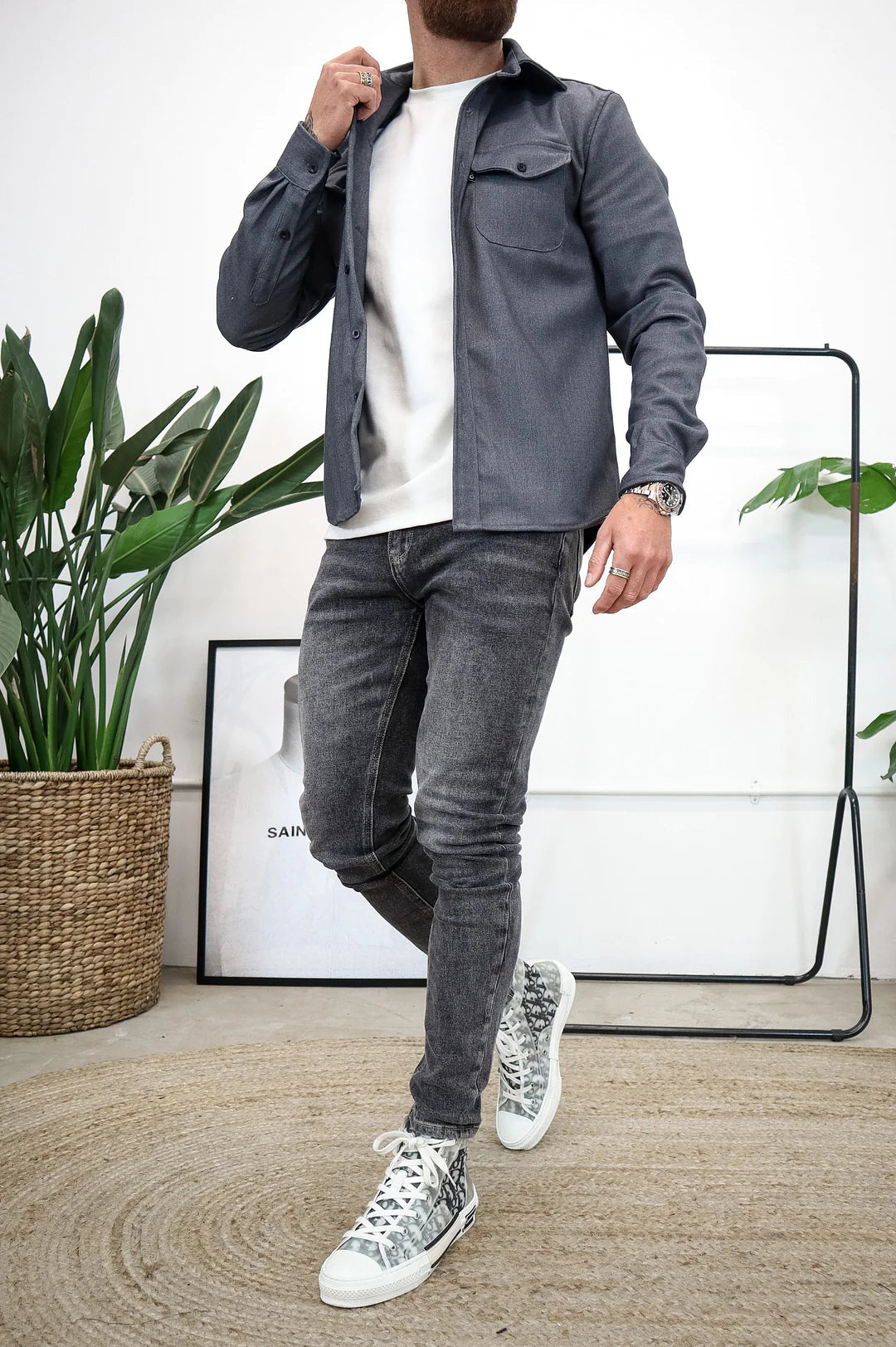 Button-Up Hemd - Brusttaschen - Langarm - Überhemd - Herrenhemd-Chaps Herrenmode