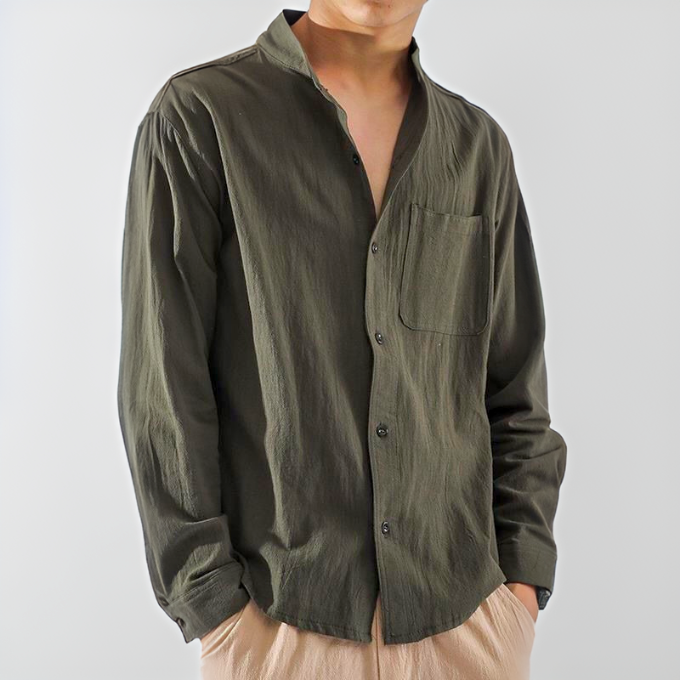 Button-Up-Hemd | Locker sitzend | Leicht | Langarmhemd | Herrenhemden-Chaps Herrenmode