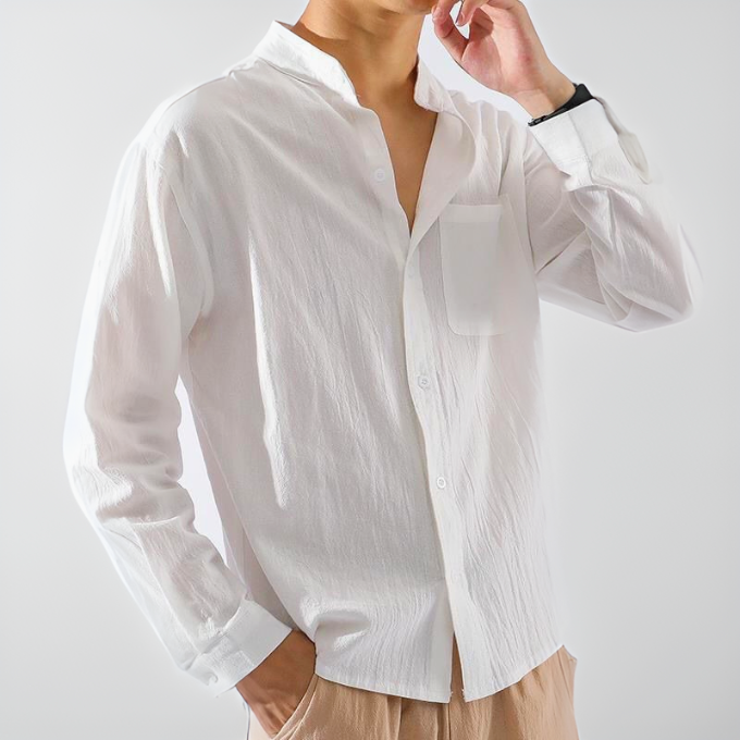 Button-Up-Hemd | Locker sitzend | Leicht | Langarmhemd | Herrenhemden-Chaps Herrenmode