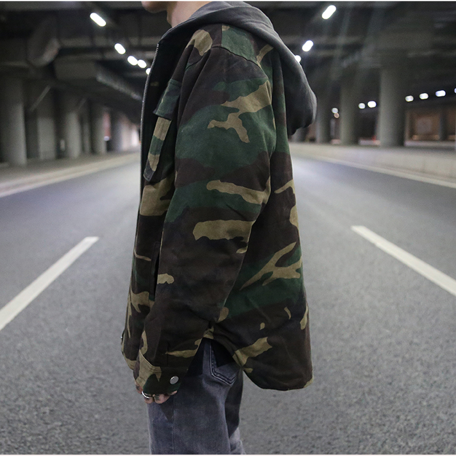 Camouflage-Jacke | Reißverschluss | Cargo | Camouflage-Kapuzenpullover | Herrenbekleidung-Chaps Herrenmode
