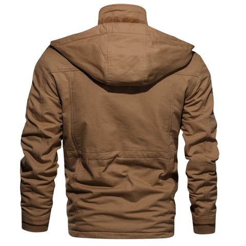 Cargo Jacket - Lässige Herrenjacke mit Kapuze und Fleece-Futter-Chaps Herrenmode