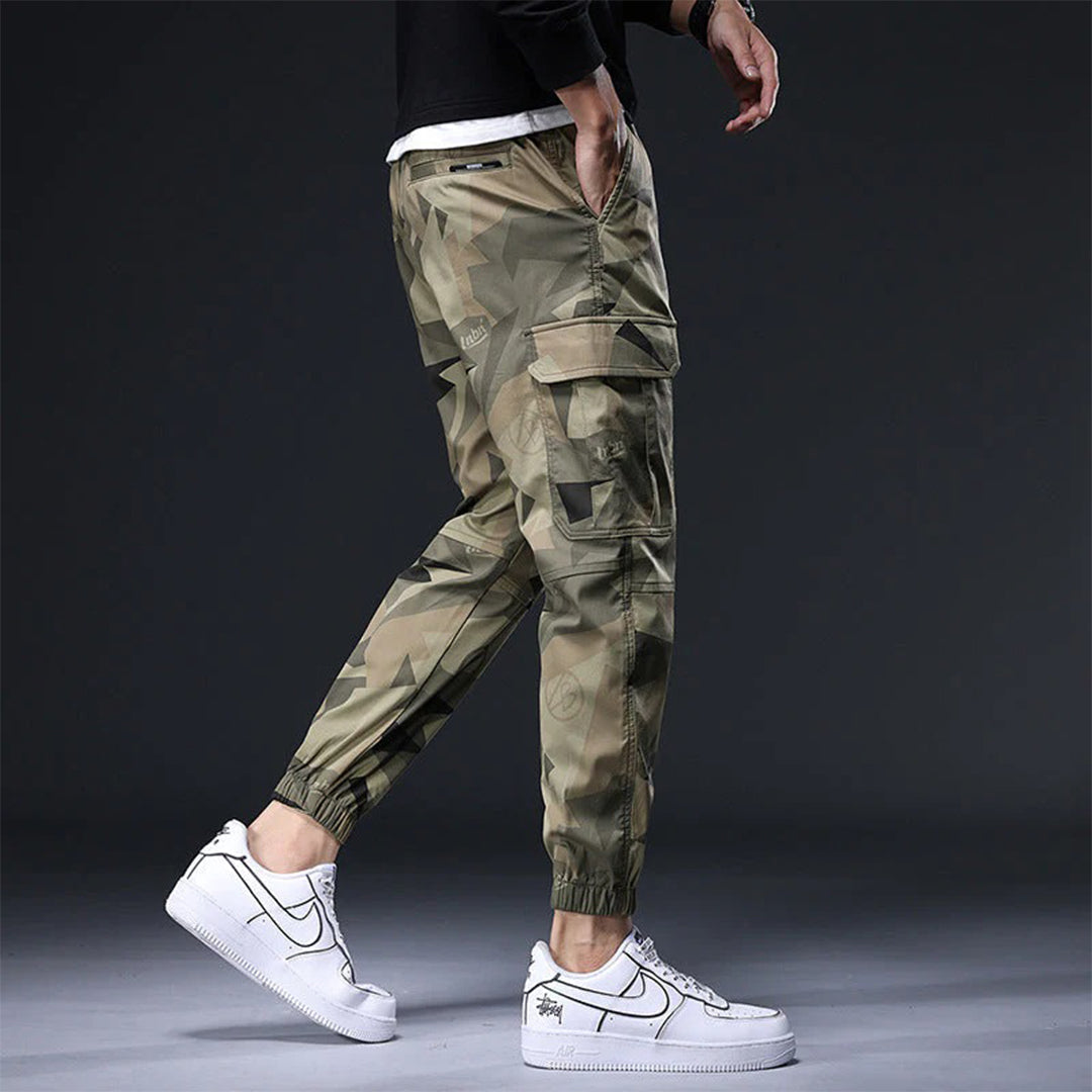 Cargo Jogger - Herren Camouflage Kordelzug Skinny Cargohose-Chaps Herrenmode
