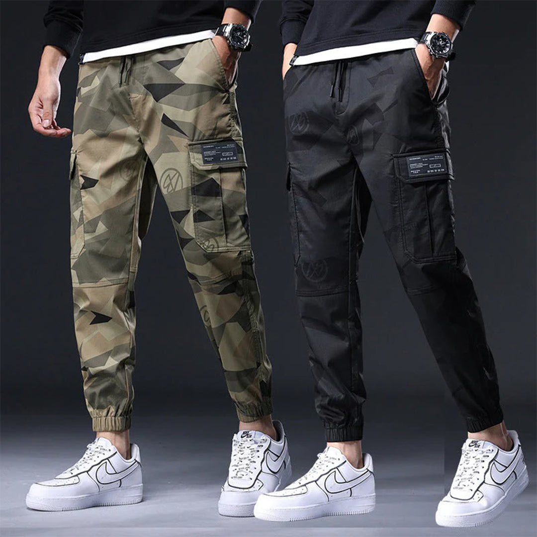 Cargo Jogger - Herren Camouflage Kordelzug Skinny Cargohose-Chaps Herrenmode