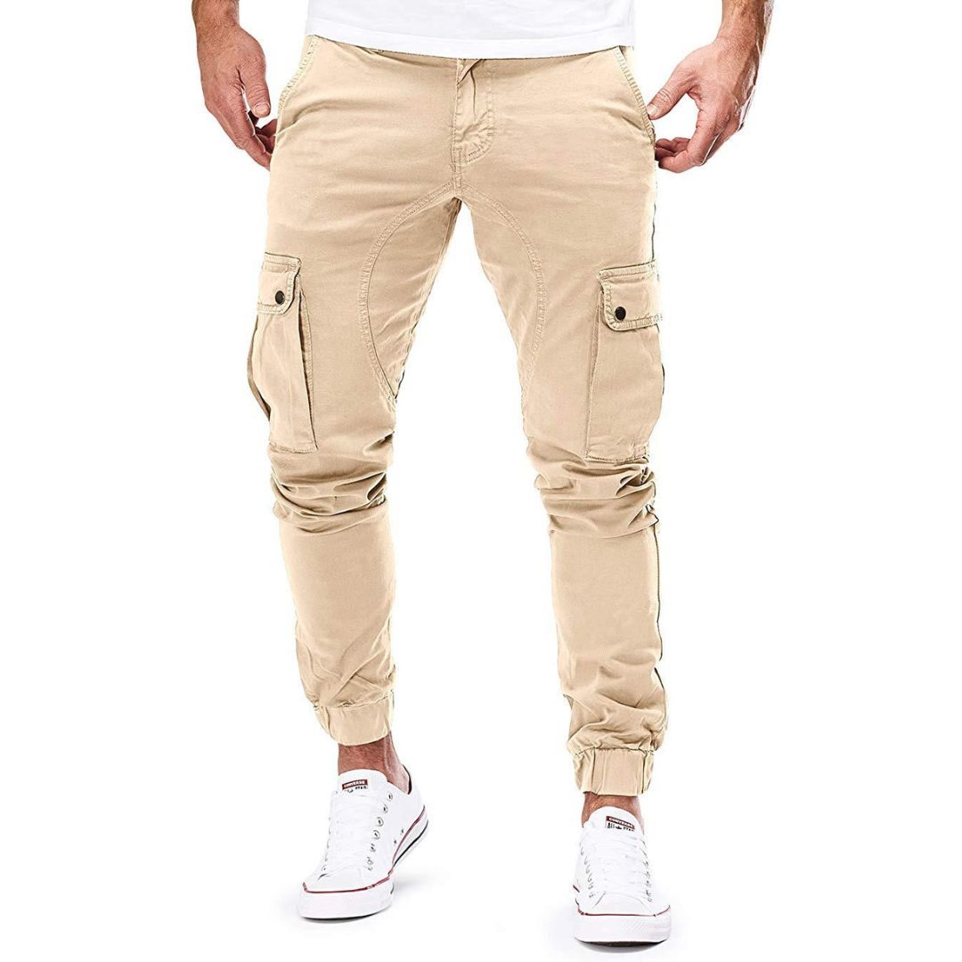 Cargo-Jogger – Stretch-Cargohose für Herren mit schmaler Passform und Taschen-Khaki-M-Chaps Herrenmode