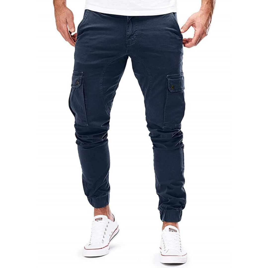 Cargo-Jogger – Stretch-Cargohose für Herren mit schmaler Passform und Taschen-Marineblau-M-Chaps Herrenmode