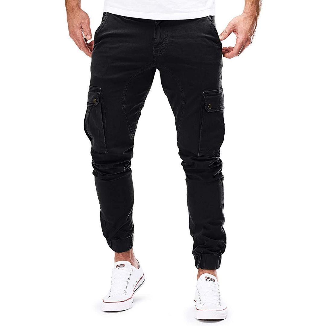Cargo-Jogger – Stretch-Cargohose für Herren mit schmaler Passform und Taschen-Schwarz-M-Chaps Herrenmode