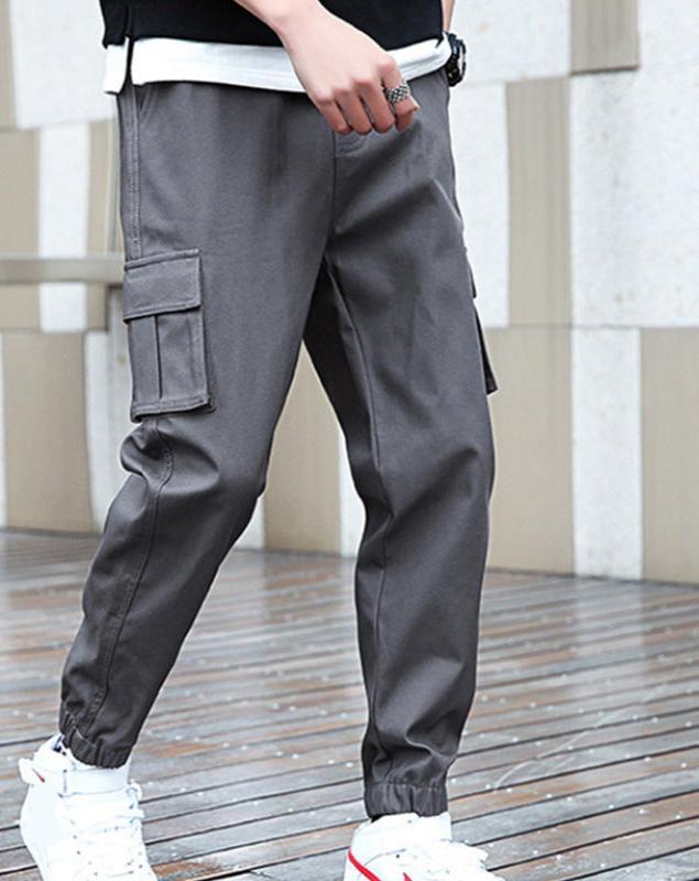 Cargo Joggers – Baggy – Loose Fit – Cargohosen – Herrenhosen-Grau-M-Chaps Herrenmode