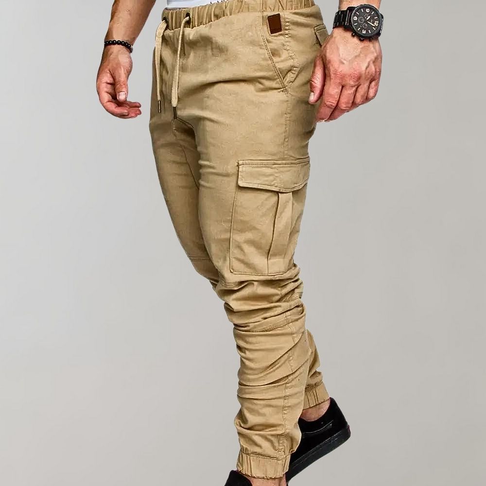 Cargo Joggers – Elastischer Bund – Kordelzug – Cargohosen – Herrenhosen-Chaps Herrenmode