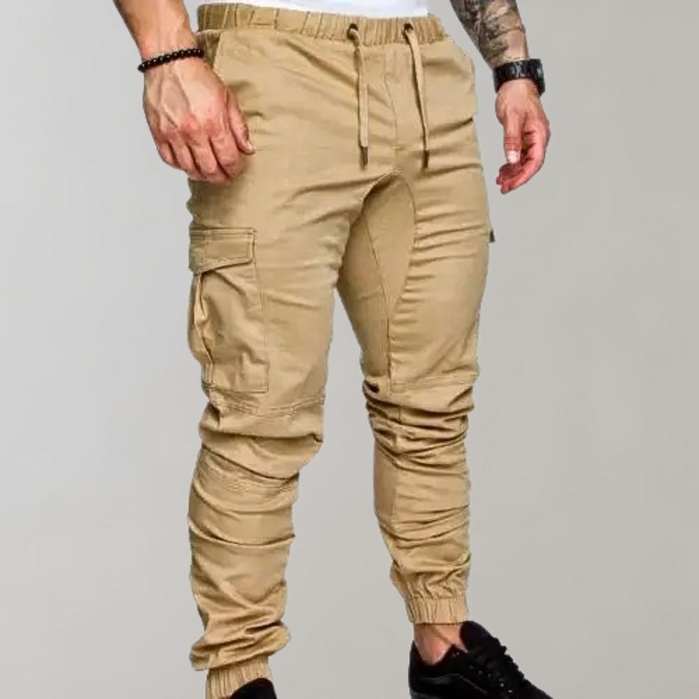 Cargo Joggers – Elastischer Bund – Kordelzug – Cargohosen – Herrenhosen-Chaps Herrenmode