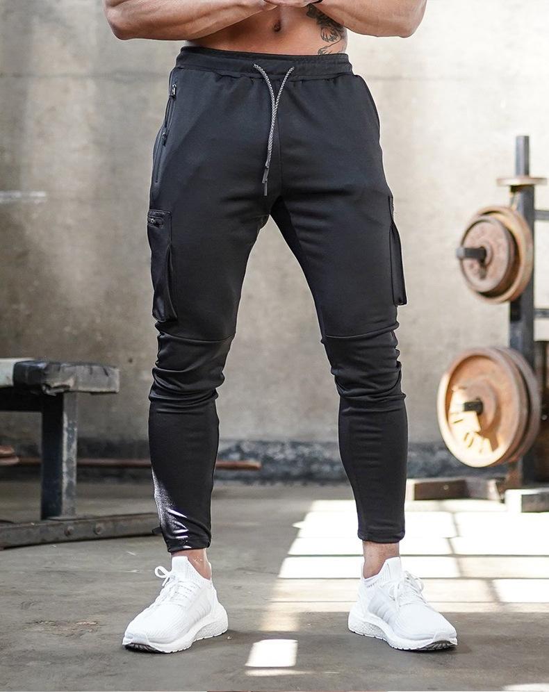 Cargo-Jogginghosen | Slim Fit | Kordelzug | Jogginghosen mit Bündchen | Trainingshosen für Herren-Schwarz-M-Chaps Herrenmode