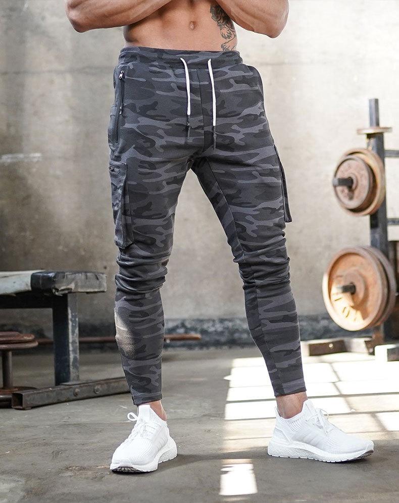 Cargo-Jogginghosen | Slim Fit | Kordelzug | Jogginghosen mit Bündchen | Trainingshosen für Herren-Tarnmuster-M-Chaps Herrenmode