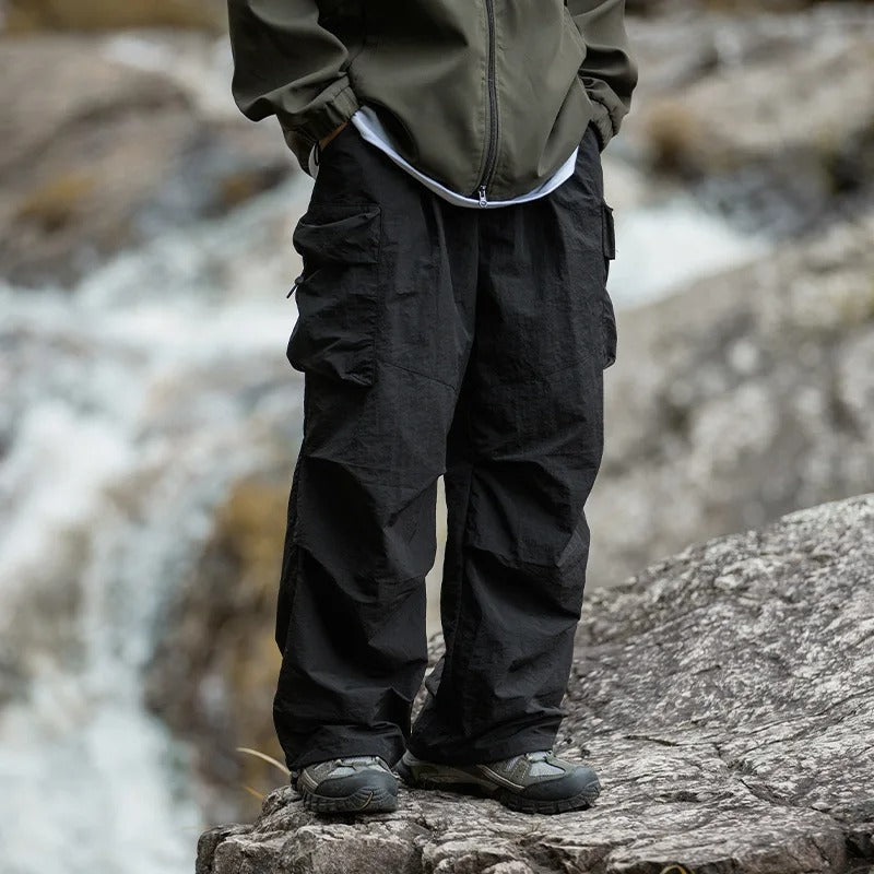 Cargo Pants - Wasserdichte Outdoor Baggy Pants für Männer-Schwarz-M-Chaps Herrenmode