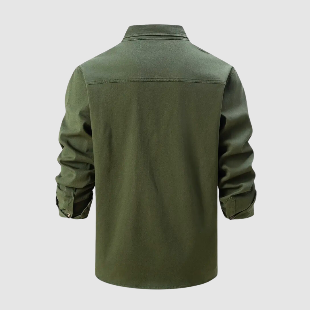 Cargo-Shirt – schmale Passform – Langarm – Hemd mit Knöpfen – Herrenhemden-Chaps Herrenmode
