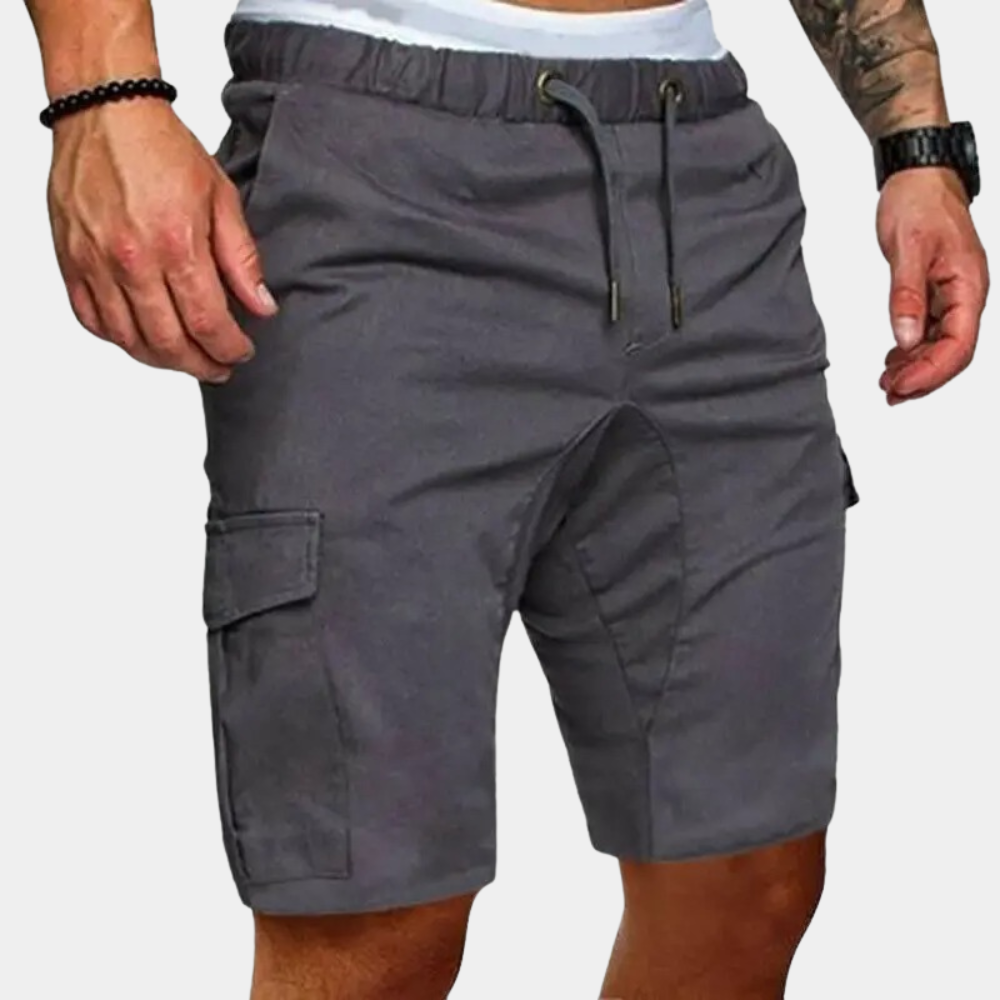 Cargo-Shorts – Kordelzug – Lang – Sommershorts – Herren-Shorts-Grau-M-Chaps Herrenmode