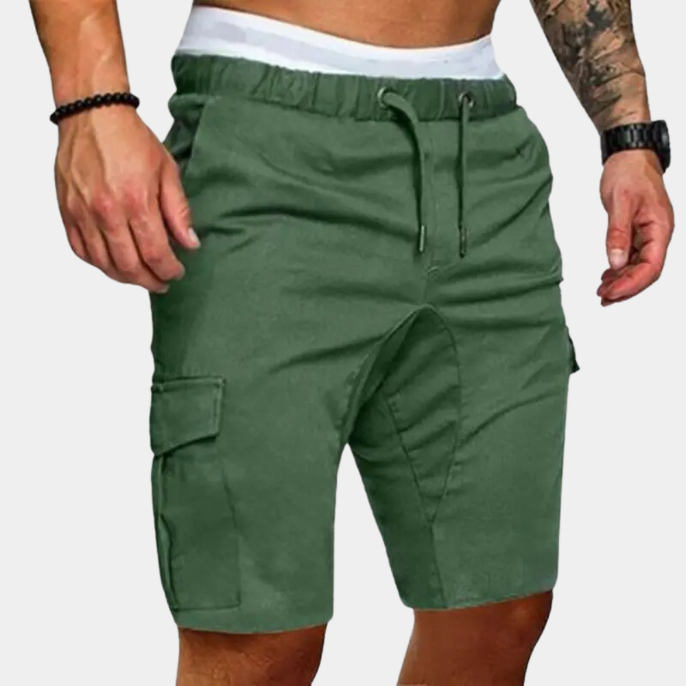 Cargo-Shorts – Kordelzug – Lang – Sommershorts – Herren-Shorts-Grün-M-Chaps Herrenmode