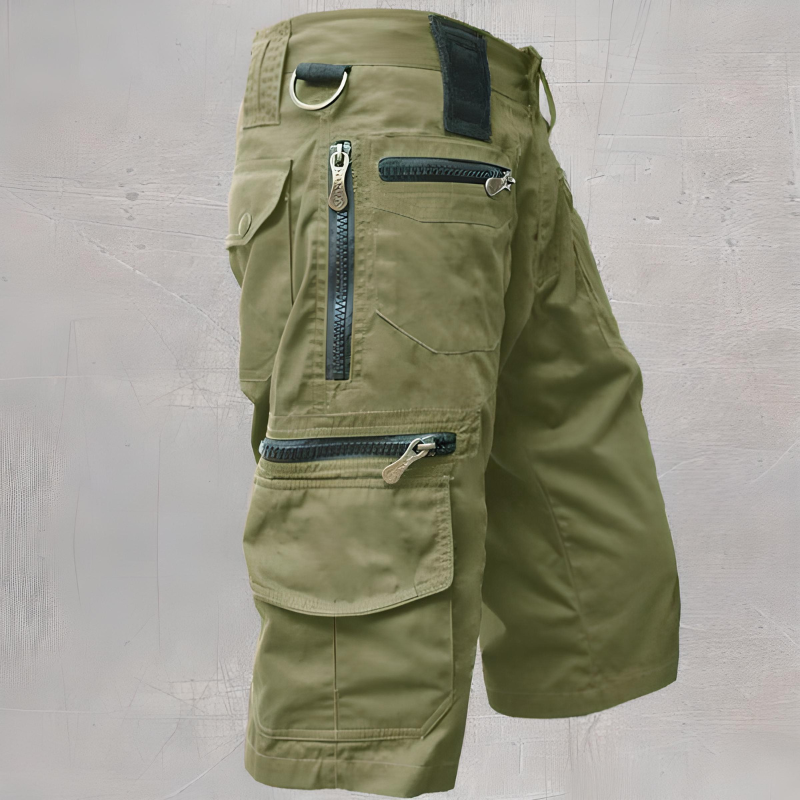 Cargo-Shorts - Lang - Lockere Passform - Taktische Shorts - Herrenshorts-Grün-S-Chaps Herrenmode