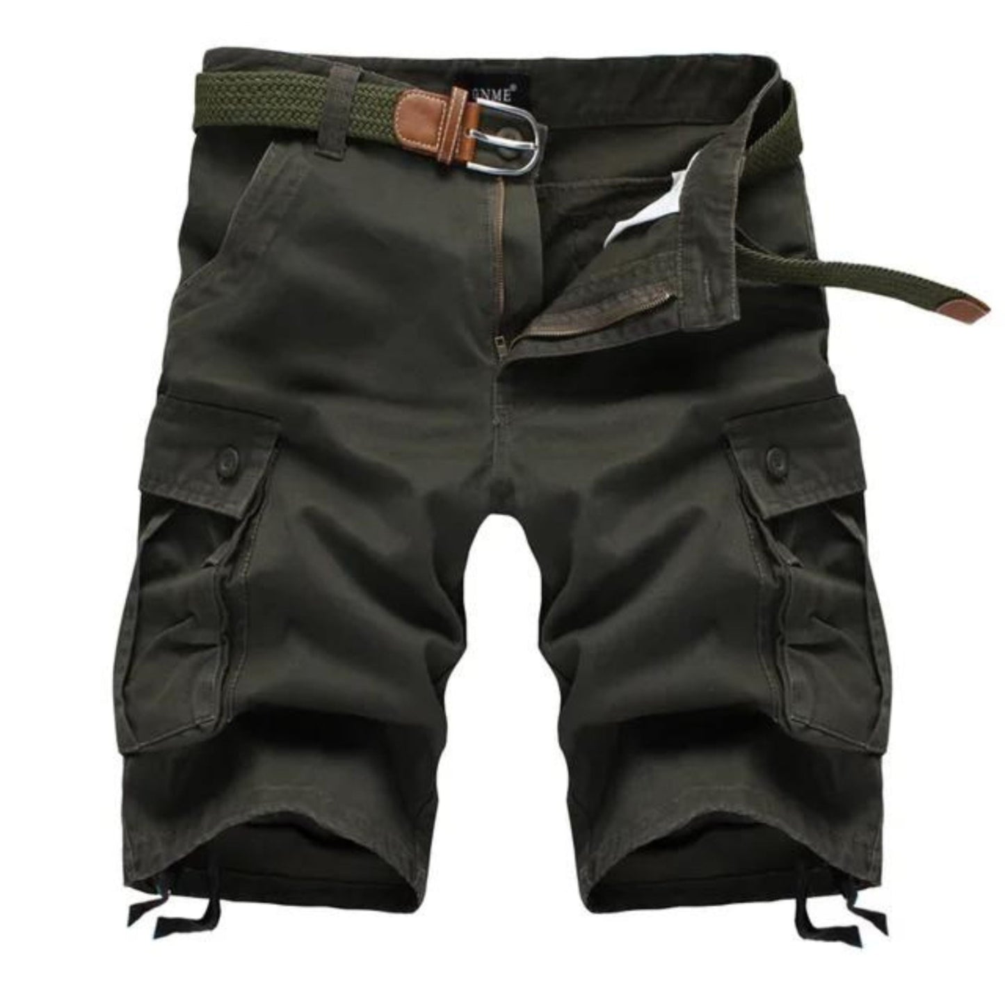 Cargo-Shorts – Lange Freizeit-Shorts für Männer mit Gürtel-Dunkelgrün-S-Chaps Herrenmode