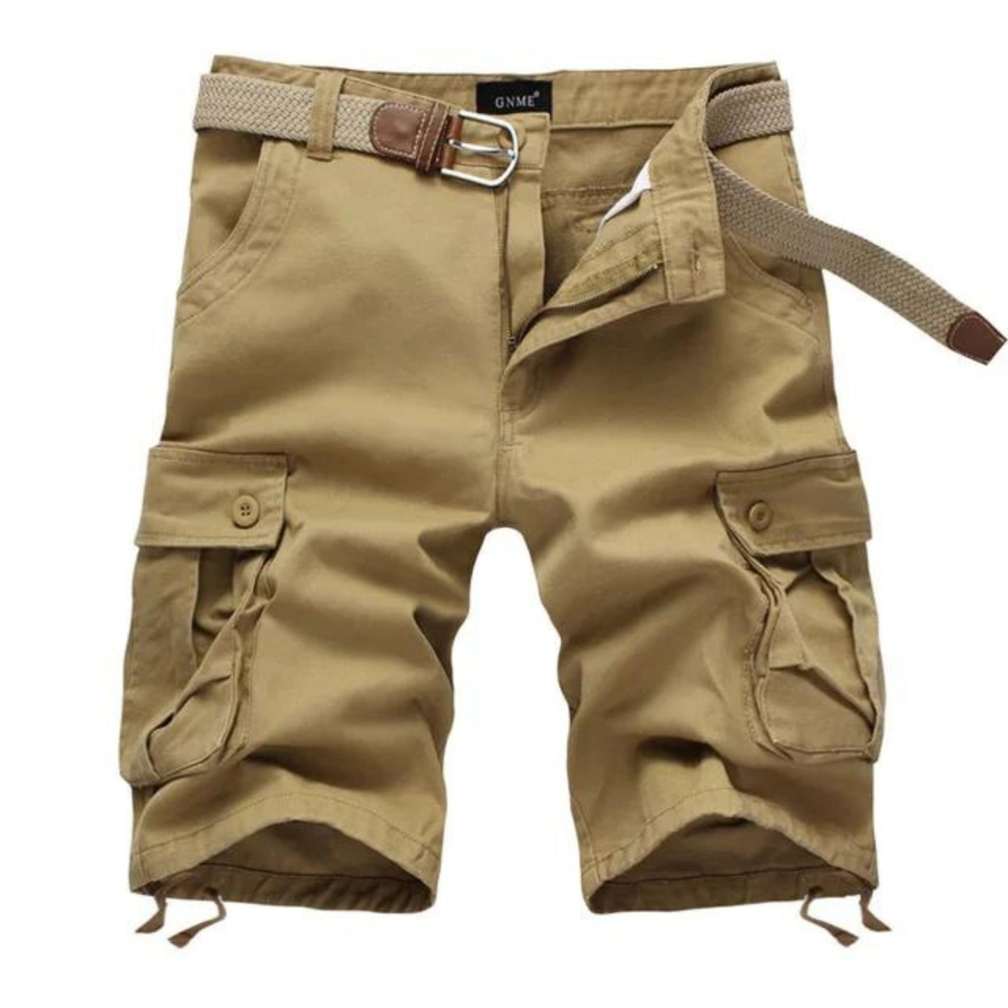 Cargo-Shorts – Lange Freizeit-Shorts für Männer mit Gürtel-Hellbraun-S-Chaps Herrenmode