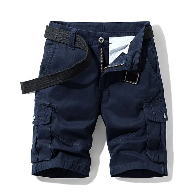Cargo-Shorts – Lässige lange Cargoshorts für Männer mit Taschen-Blau-30-Chaps Herrenmode