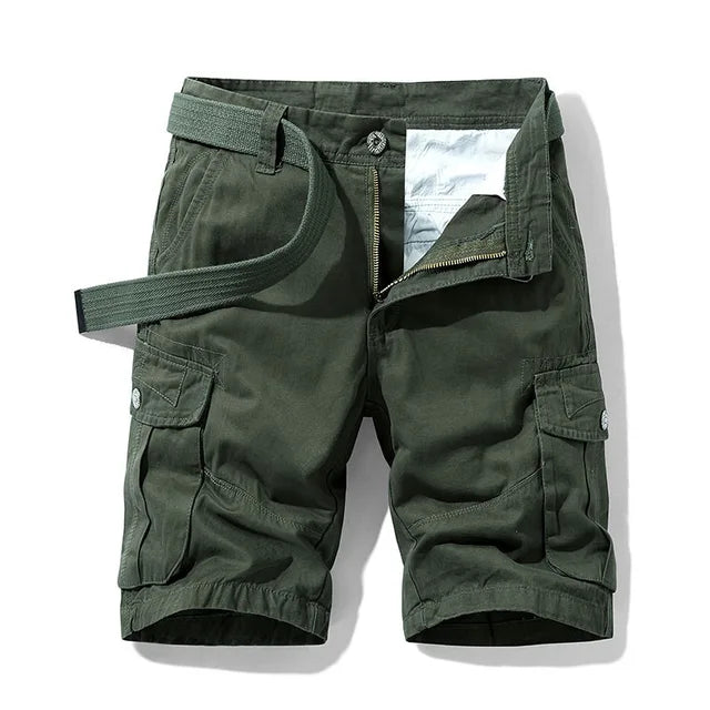 Cargo-Shorts – Lässige lange Cargoshorts für Männer mit Taschen-Grün-30-Chaps Herrenmode