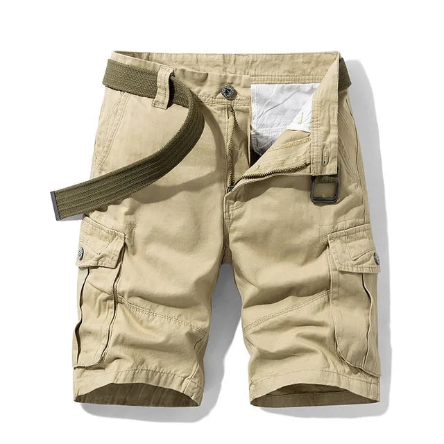 Cargo-Shorts – Lässige lange Cargoshorts für Männer mit Taschen-Khaki-30-Chaps Herrenmode