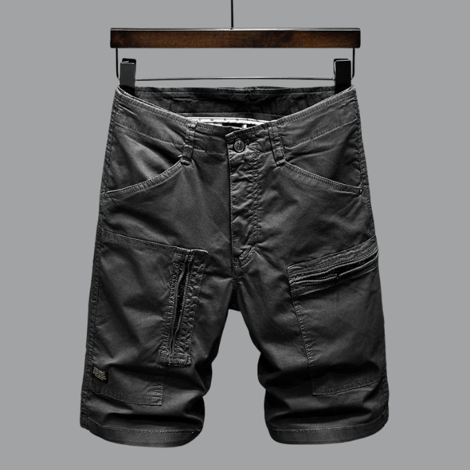 Cargo-Shorts | Stretch | Lockere Passform | Lange Shorts | Shorts für Herren-Schwarz-S-Chaps Herrenmode