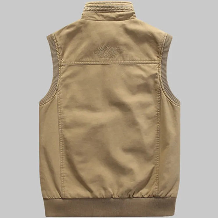 Cargo Vest - Herren Zip-Up Vintage Style Arbeitsweste mit Taschen-Chaps Herrenmode