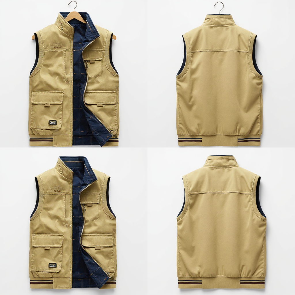 Cargo-Weste | Ärmellos | Taschen | Arbeitsweste | Herrenweste-Chaps Herrenmode