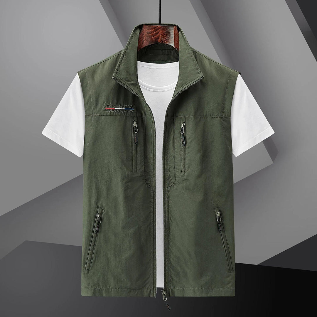 Cargo Weste - Herren Outdoor Tactical Vest Bodywarmer für den Sommer-Armeegrün-M-Chaps Herrenmode