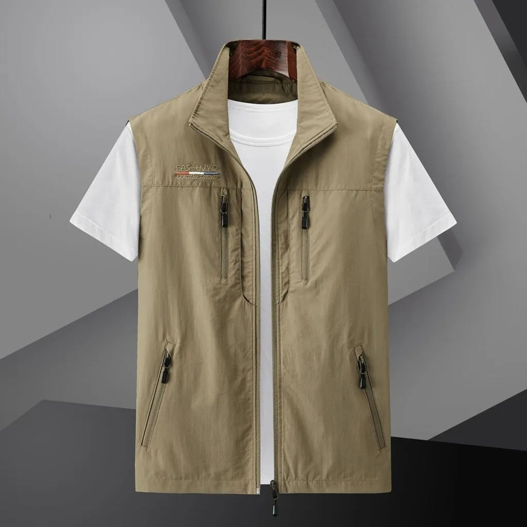 Cargo Weste - Herren Outdoor Tactical Vest Bodywarmer für den Sommer-Khaki-M-Chaps Herrenmode