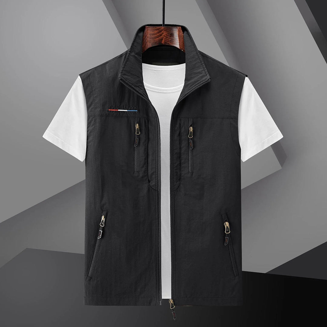 Cargo Weste - Herren Outdoor Tactical Vest Bodywarmer für den Sommer-Schwarz-M-Chaps Herrenmode