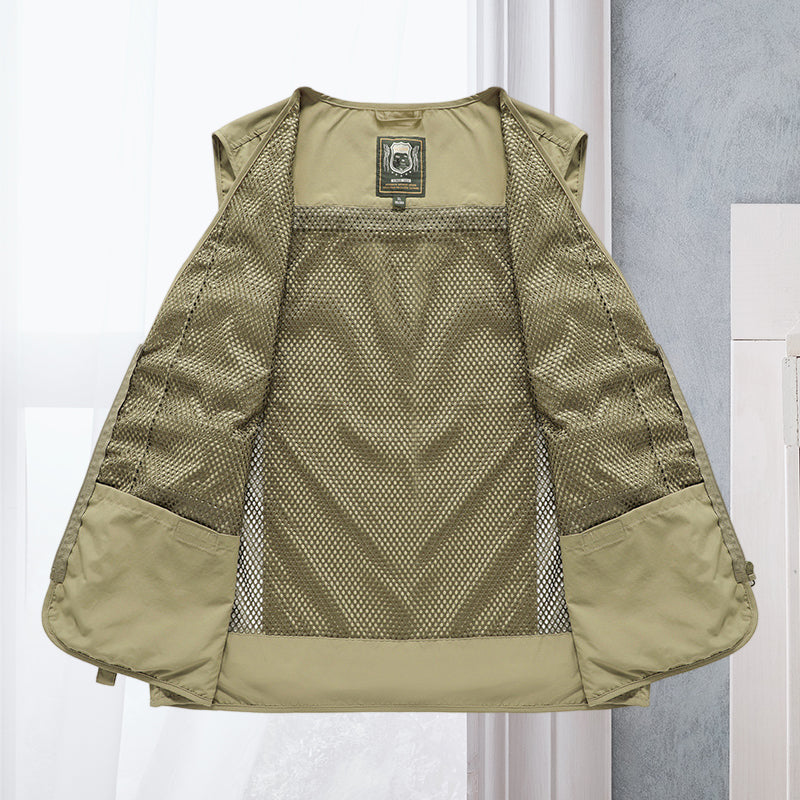 Cargo-Weste - Taktisch - Zip-Up - Arbeitsweste - Herrenweste-Chaps Herrenmode