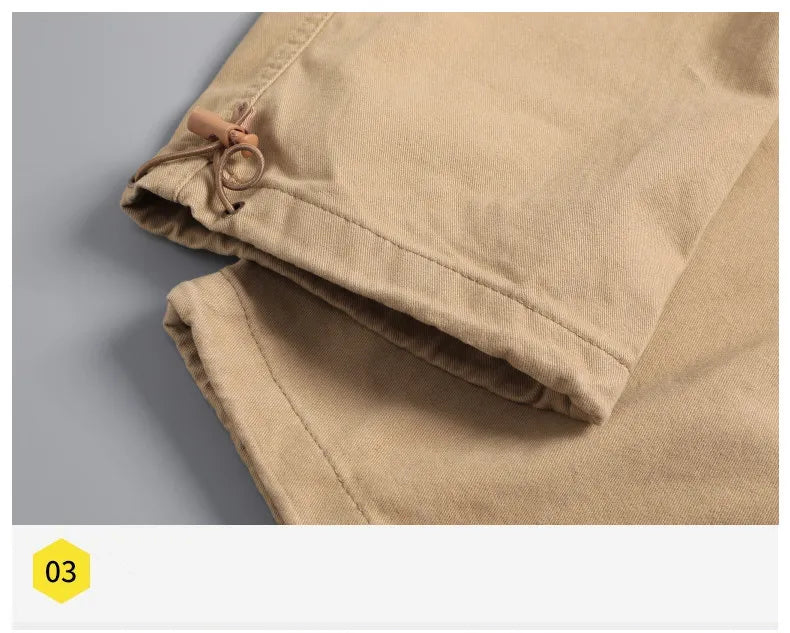 Cargohose – Elastischer Bund – Baumwolle – Gerade geschnittene Hose – Herrenhose-Chaps Herrenmode
