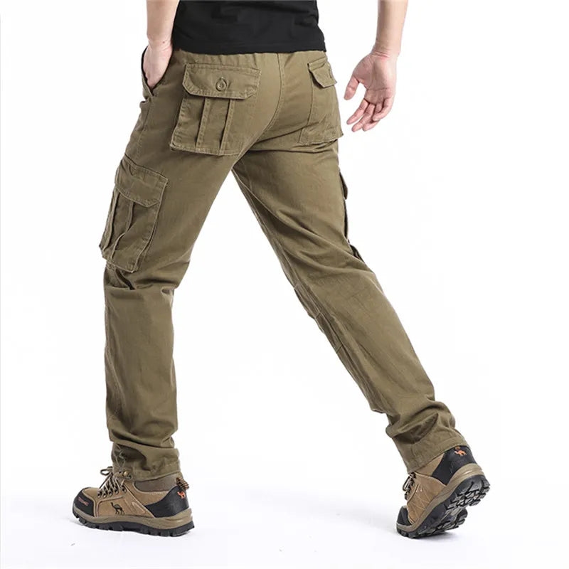 Cargohose – Elastischer Bund – Baumwolle – Gerade geschnittene Hose – Herrenhose-Chaps Herrenmode