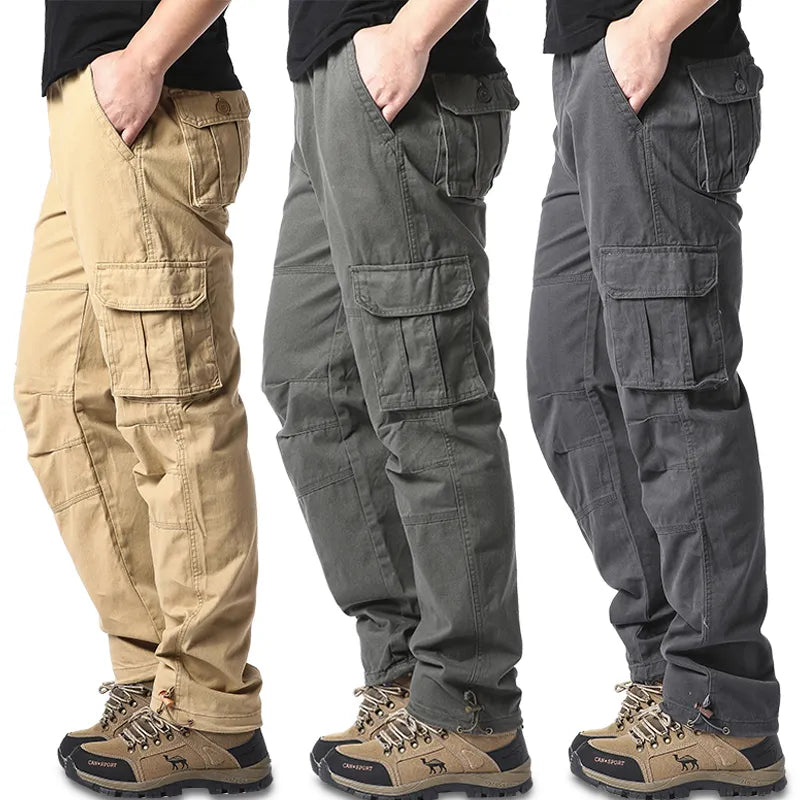 Cargohose – Elastischer Bund – Baumwolle – Gerade geschnittene Hose – Herrenhose-Chaps Herrenmode