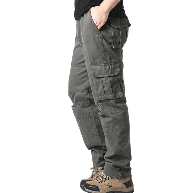Cargohose - Gerades Bein - Taschen - Cargohose - Herrenhosen-Armeegrün-M-Chaps Herrenmode