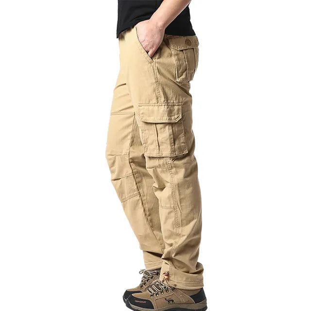 Cargohose - Gerades Bein - Taschen - Cargohose - Herrenhosen-Khaki-M-Chaps Herrenmode