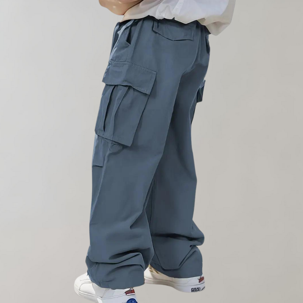 Cargohose – Herren-Baggy-Hose mit geradem Bein und lockerer Passform und Taschen-Chaps Herrenmode