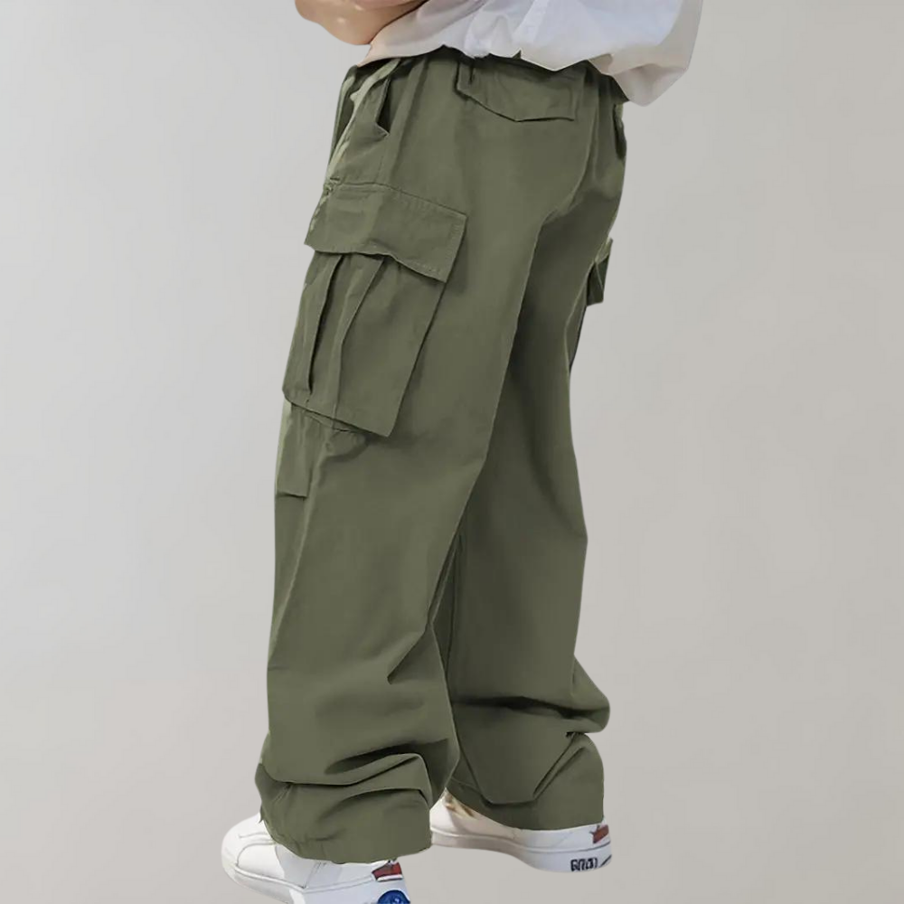 Cargohose – Herren-Baggy-Hose mit geradem Bein und lockerer Passform und Taschen-Chaps Herrenmode