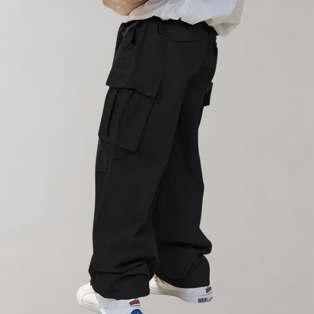 Cargohose – Herren-Baggy-Hose mit geradem Bein und lockerer Passform und Taschen-Chaps Herrenmode