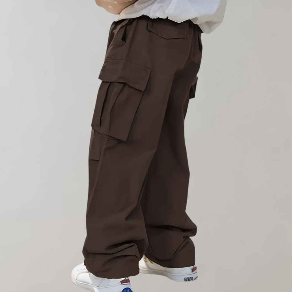 Cargohose – Herren-Baggy-Hose mit geradem Bein und lockerer Passform und Taschen-Chaps Herrenmode