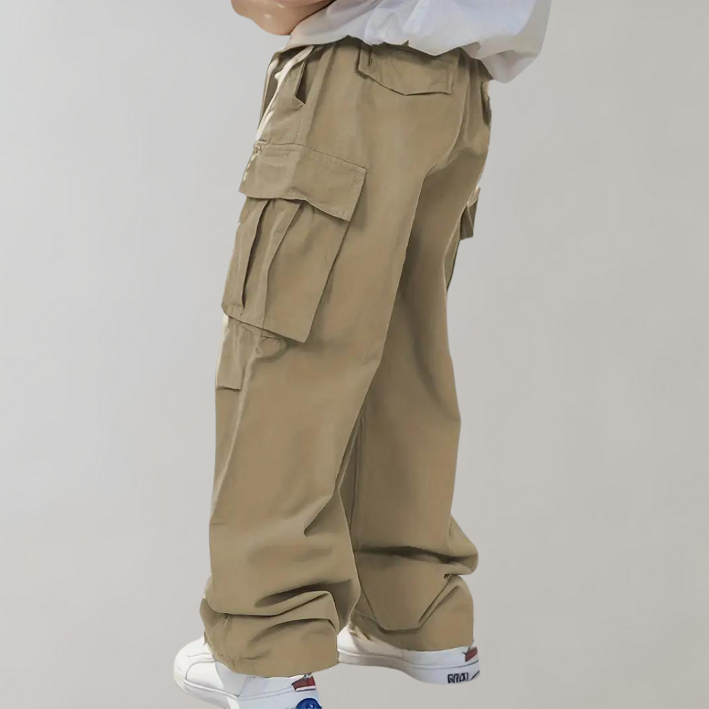 Cargohose – Herren-Baggy-Hose mit geradem Bein und lockerer Passform und Taschen-Chaps Herrenmode