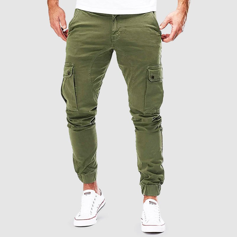 Cargohose - Skinny - Taschen - Cargo Jogger - Herrenhosen-Grün-S-Chaps Herrenmode