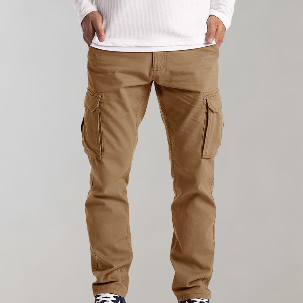 Cargohosen | Bequem | Straight Leg | Cargo Jeans | Herrenhosen-Khaki-S-Chaps Herrenmode
