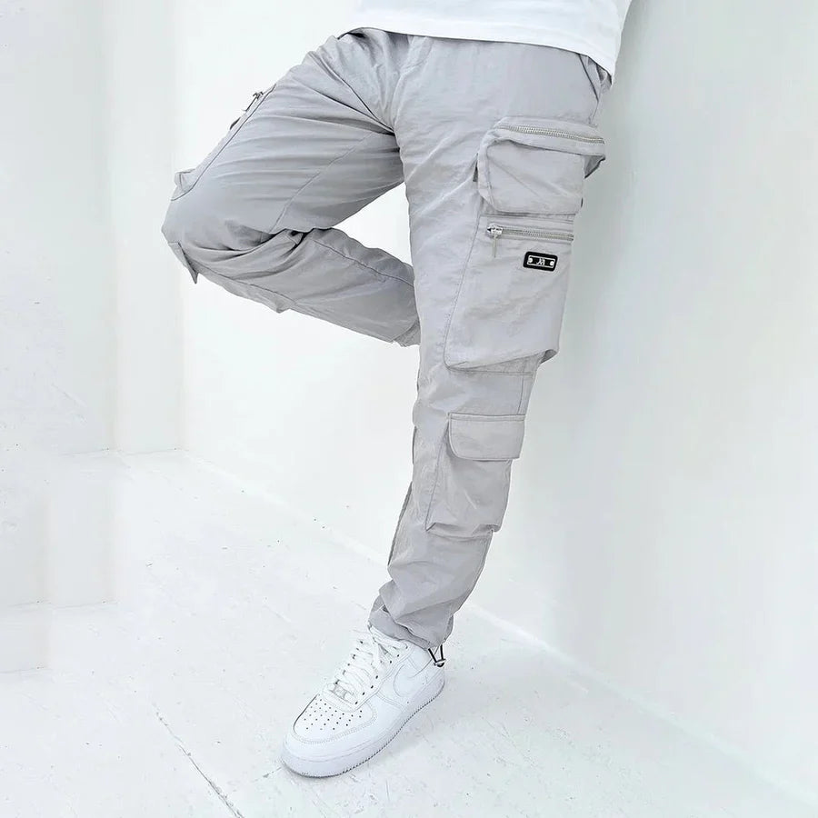 Cargohosen | Bequem | Taschen | Cargojogginghosen | Herrenhosen-Grau-S-Chaps Herrenmode