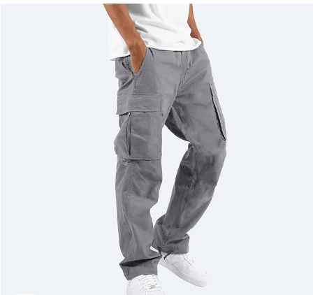 Cargohosen – Cargohosen für Herren mit geradem Bein und lockerer Passform-Grau-S-Chaps Herrenmode