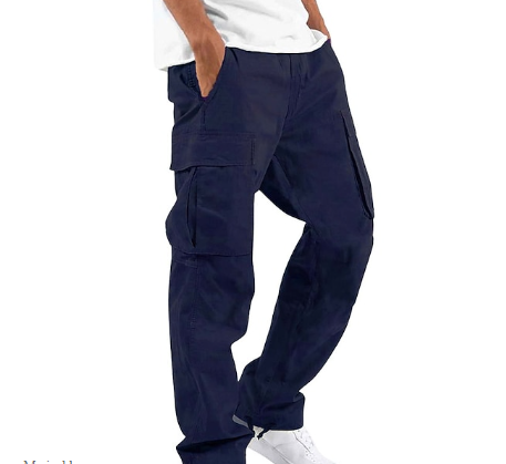 Cargohosen – Cargohosen für Herren mit geradem Bein und lockerer Passform-Marineblau-S-Chaps Herrenmode