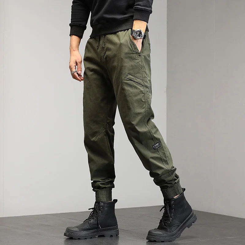 Cargohosen | Drawstring | Skinny | Cargo Jogger | Herrenhosen-Armeegrün-XS-Chaps Herrenmode